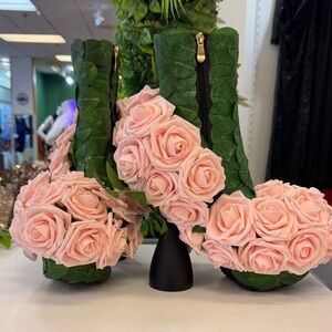 Upcycled Bridal Platform Boots | One-of-One Floral Statement
